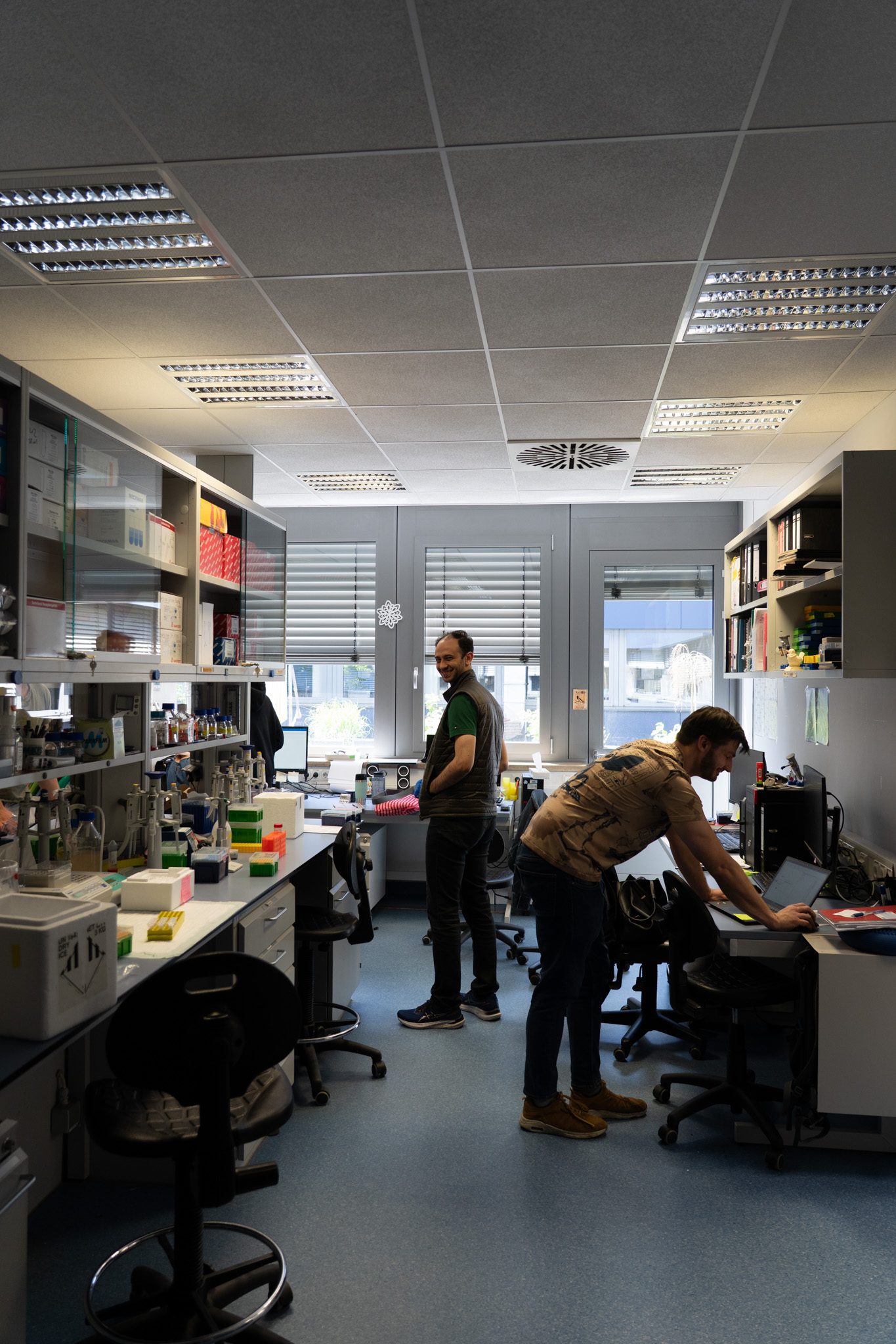 Lab team doing research